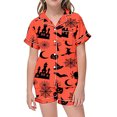 thumbnail image 3 of Weebloom Girls Halloween Pajamas Robes Soft Comfortable Toddler Casual With Lapel Collar Outfit Girl Sleepwear 10-11 Years, 3 of 4