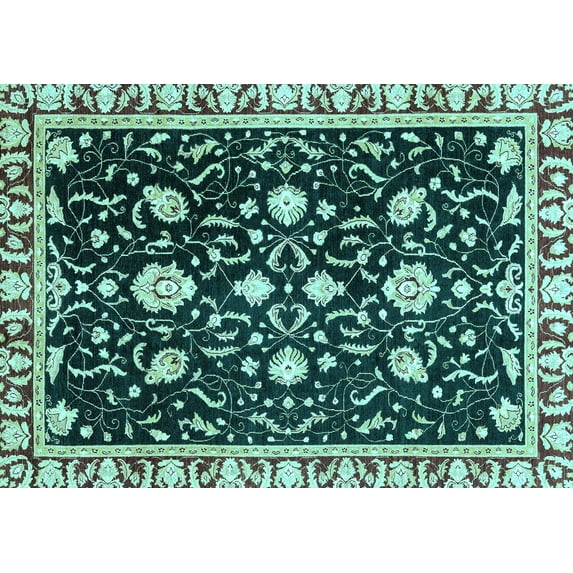 Ahgly Company Indoor Rectangle Oriental Light Blue Traditional Area Rugs, 2' x 5'