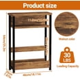 thumbnail image 2 of GarveeHome Narrow Side Table with Storage Shelf, 3-Tier Slim End Table with Magazine Holder, Modern Sofa Thin Tables, Brown, 2 of 7