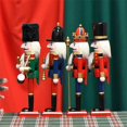 thumbnail image 4 of ZHaobin 1Pcs 30cm Wooden Nutcracker Puppet Soldier Decoration Painted Vintage Design Christmas Elements Ornament Home Tabletop Decora (A4), 4 of 7