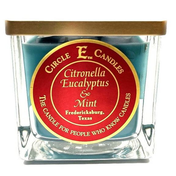 Circle E Candles, Citronella Eucalyptus & Mint Scent, Medium Size Jar Candle, 22oz, 2 Wicks