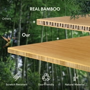 Flexispot 55x28 Erogonomic Home Office Height Adjustable Standing Desk Bamboo Desktop White Frame Computer Desk