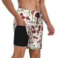 thumbnail image 3 of Haiem Mushroom Mens Swim Trunks with Compression Liner 2 in 1 Swimming Shorts Stretch Swimwear Quick Dry,Board Shorts-XX-Large, 3 of 9