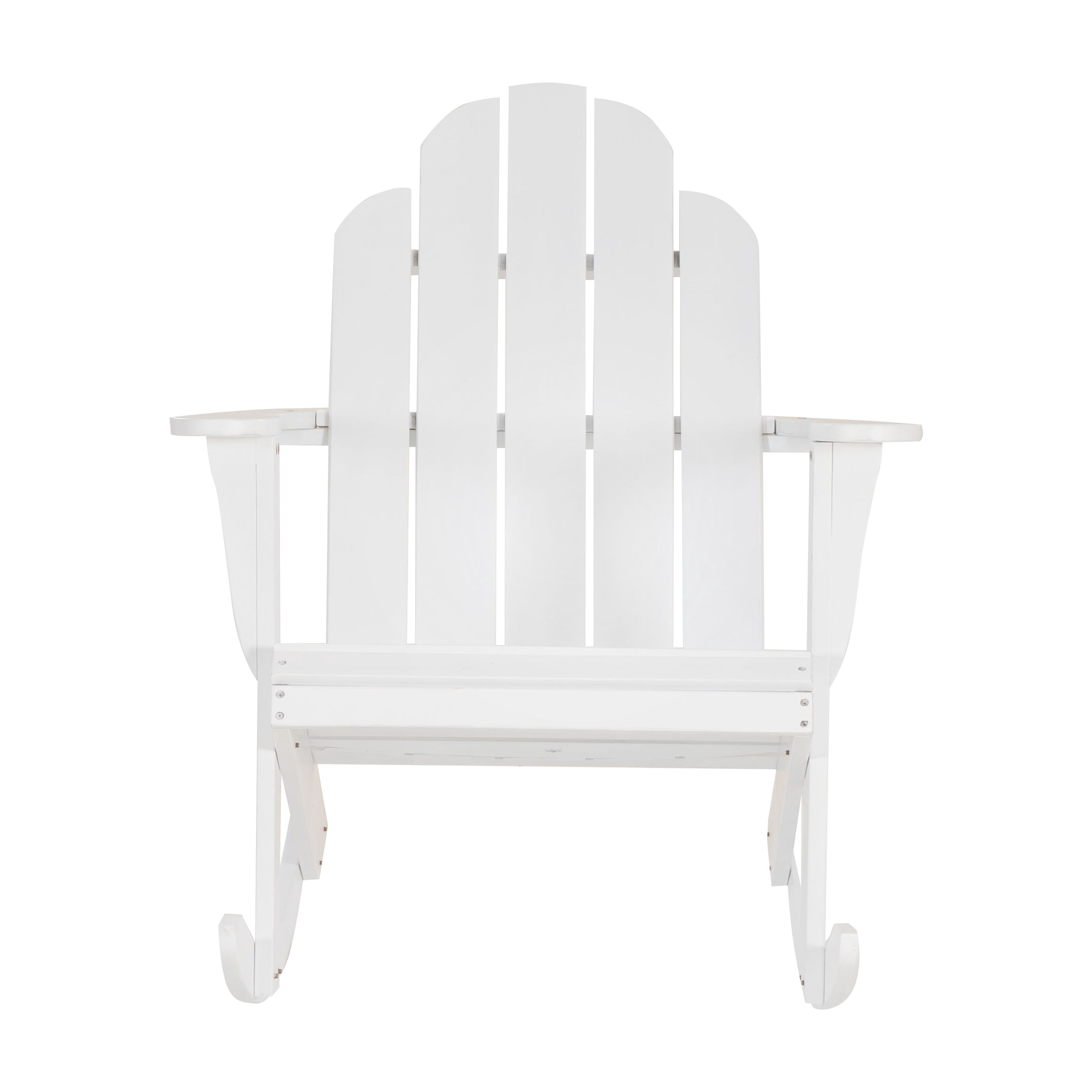 Linon Brookhaven Outdoor Adirondack Rocking Chair, White