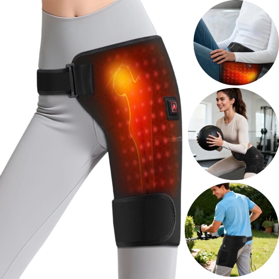 Portable Hip Heating Pad for Buttock, Cordless Hip Brace, 660nm&850nm, Thigh/Hip Heated Wrap- 3 Temperature Settings