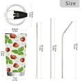 thumbnail image 3 of 20 Oz Stainless Steel Vacuum Insulated Tumbler Watercolor Strawberry White Flowers Coffee Cup with Lids and Straw Double Wall Water Travel Mug for Hot and Cold Drinks for Home Office, 3 of 6
