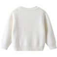 thumbnail image 4 of Mercatoo Toddler Bow Ribbed Knit Sweaters Baby Girls Cute Bow Embroidery Lightweight Pullover Knit Shirts Cozy Warm Clothes, 4 of 8