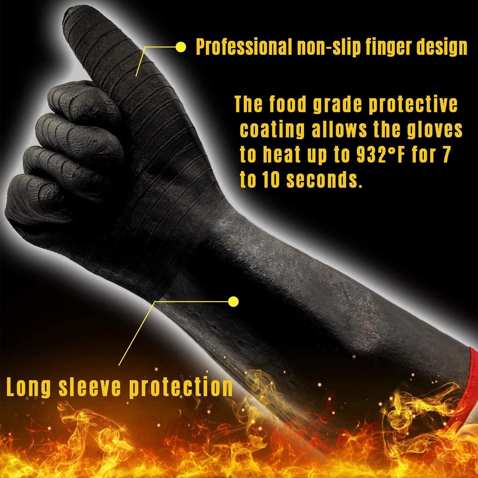 BBQ Gloves 932°F Heat Proof Resistant Bowl Holder Fire Baking Anti-scalding 