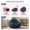 thumbnail image 5 of ROFIELTY Bean Bag Chair 3FT Foam Filled for Kids/Teens Washable Non-Slip Blue, 5 of 11