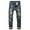 Dark Blue, variant on Men's Stretch Slim Fit Jeans Ripped Distressed Straight Leg Denim Pants for Motorcycle Riding Comfortable Durable Fashion