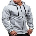 thumbnail image 3 of Men Fall Winter Hoodies Long Sleeve Tracksuit Zip Slim Hooded Coat Male Jacket Plus Size, 3 of 6
