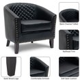thumbnail image 2 of DREAMSIDEA Morden Accent Chair Faux Leather Armchair Comfy Upholstered Single Sofa Chair for Living Room, Black, 2 of 7