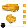thumbnail image 2 of Gymax 2 Pieces Living Room Sofa Set Modern Fabric Sofa Couch & Accent Chair Set Yellow, 2 of 10
