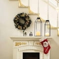 thumbnail image 4 of Cnshop 2-Piece Black Metal Lantern Candle Holders, Decorative Indoor Outdoor Home Accents, 4 of 7