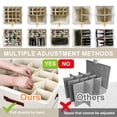 thumbnail image 3 of Shoe Organizer for Closet Fits 16 Pairs, Adjustable Dividers Shoe Storage Bins Boxes, Foldable Shoe Holder Cube Containers with Clear Cover for Large Shoes, High Heels,Sneaker,Slippers,Boots(Beige)., 3 of 8
