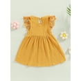 thumbnail image 4 of xiaxaixu Robe de Bébé Fille, Sans Manches Col Rond Dentelle Patchwork Bowknot Robe d'Été A-Ligne, 4 of 9