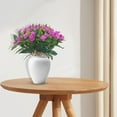 thumbnail image 4 of BESEW7 Fake Outdoor Flowers Impatiens Arrangement Faux Plants for Home Spring Summer Porch Garden Balcony Window Box Decorations Purple, 4 of 8