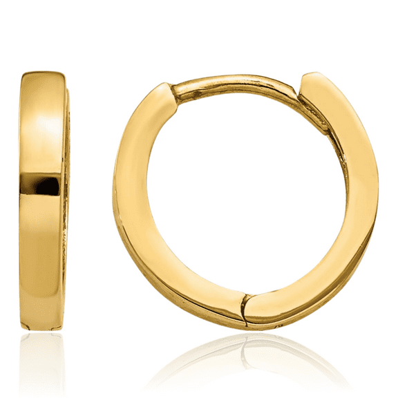 10K Solid Yellow Gold Huggie Small Hoop Earrings