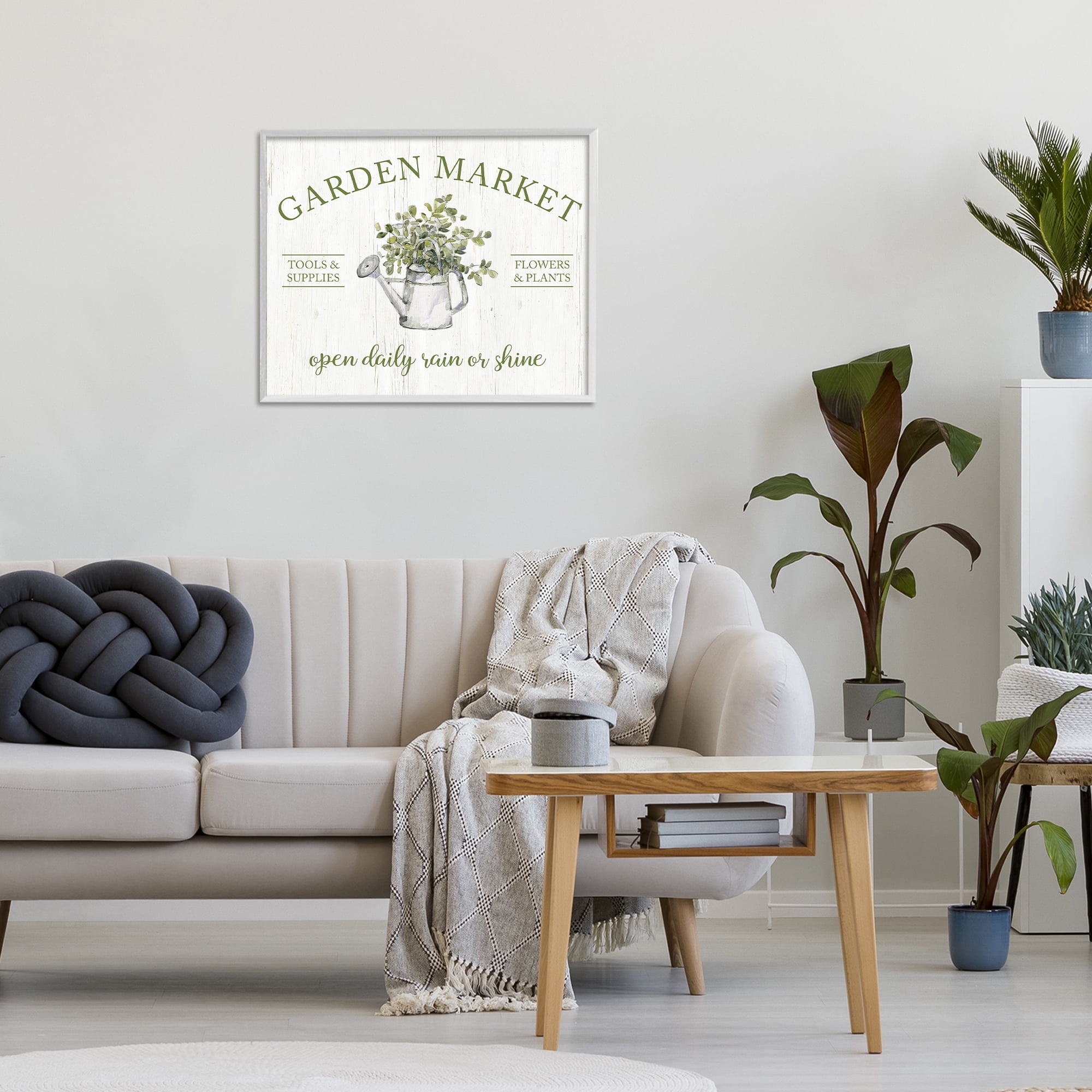 Stupell Industries Open Daily Garden Market White Framed Giclee Art, design by Sally Swatland