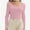 Pink, variant on Womens Long Sleeve Scoop Neck Ribbed Knit Fitted Casual Tops Tee Slim Basic Shirts