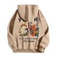 thumbnail image 4 of MHFRRA Sudadera con Capucha y Estampado Gráfico, Informal, Suave y Cómoda, para Uso Diario Marrón, 4 of 5