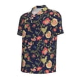 thumbnail image 2 of Xecao Flower for Mens' Casual Short Sleeve Button-Down Polo Shirts for a Classic Golf Look, 2 of 9