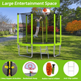 thumbnail image 5 of UIOWIO 8 ft Recreational Trampoline for Kids and Adults Outdoor Trampoline with Basketball Hoop Toddler Backyard Trampoline with Ladder,Enclosure Net,Green, 5 of 7