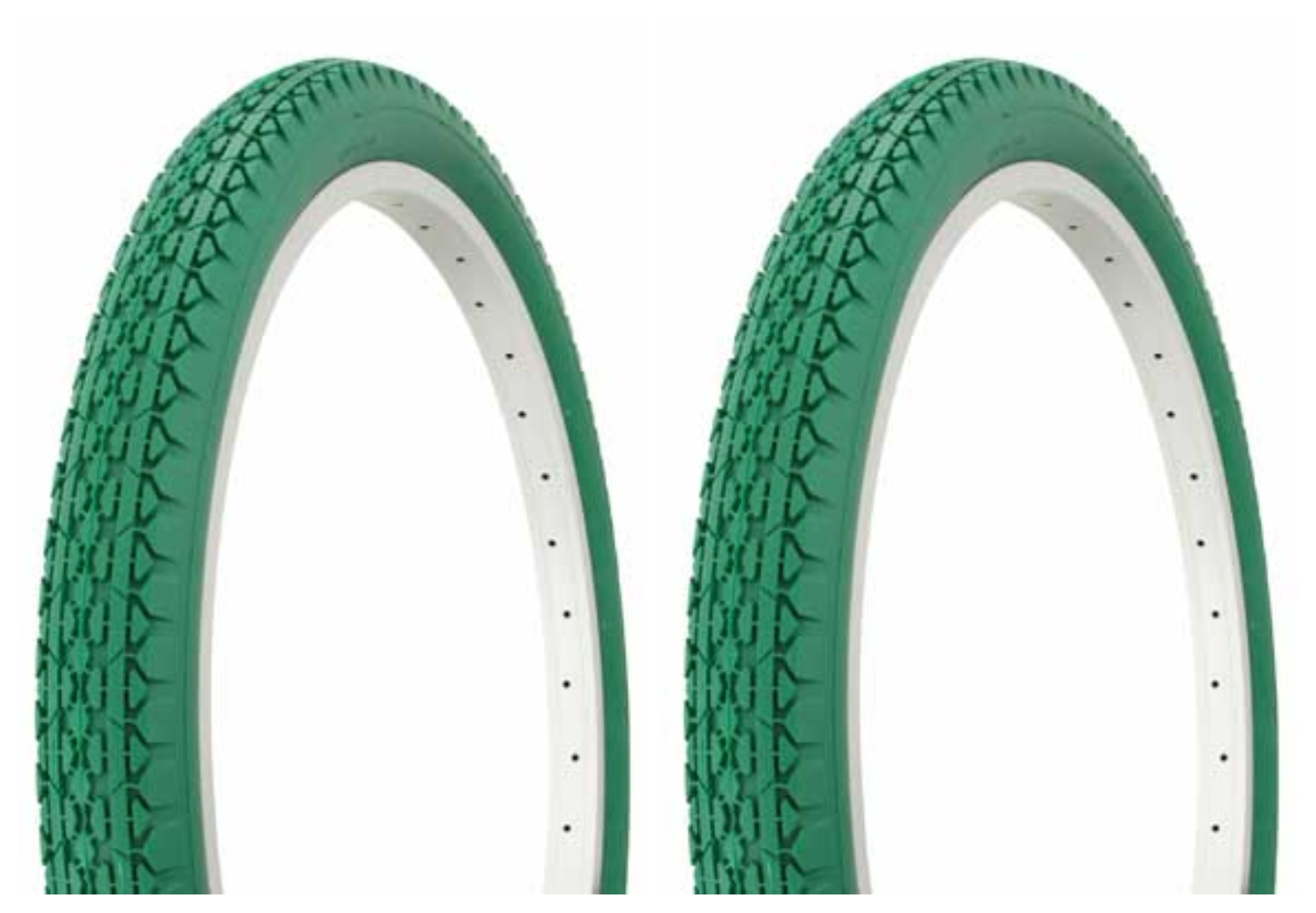 Tire set. 2 Tires. Two Tires Duro 24" x 2.125" Green/Green Side Wall