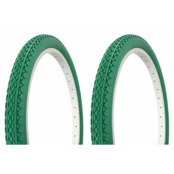 Tire set. 2 Tires. Two Tires Duro 24" x 2.125" Green/Green Side Wall lowrider bicycle Tires,beach cruiser bike Tires, cruiser bike Tires, chopper bike Tires