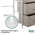 thumbnail image 4 of Cómoda Cajonera KingsHouse con 3 Cajones de tela Estructura de acero 71x30x45 cm beige, 4 of 8
