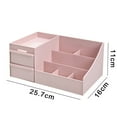 thumbnail image 2 of Organizador de escritorio de maquillaje, caja de almacenamiento de cosméticos con cajón, tocador elegante y elegante, almacenamiento de encimera para cosméticos, se adapta a brochas, sombras de ojos, lociones, pintalabios, joyas y esmalte de uñas, 2 of 5