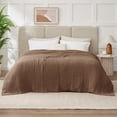 thumbnail image 6 of 6-Layer Cotton Gauze Blanket, Lightweight Breathable Muslin Throw Blanket, Soft All Season Bed Blanket, 66" x 90", Tan, 6 of 6