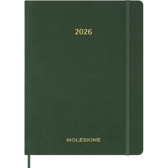 Moleskine 2026 Planificateur Essentiel de 15 Mois, Couverture Douce, Vertical Hebdomadaire, TTG (8.5 Pouces x 11 Pouces), Vert Myrte, 144 pages