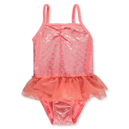 

Real Love Baby Girls 1-Piece Mermaid Swimsuit - coral 24 months (Infant)