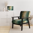 thumbnail image 2 of Designart "Celebration Of Possiblity Retro Gold Dark Teal III" Upholstered Abstract Painting Accent Chair and Modern & Contemporary Arm Chair - Multiple Color & Pattern, 2 of 7