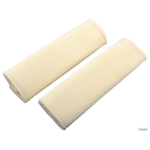 Designcovers set(2 pcs) Cream Universal Velour Car Safety Seat Belt Strap Cover Shoulder Pad