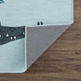 thumbnail image 4 of Hauteloom Petey Kids Room, Nursery Machine Washable Area Rug - Animals - Blue, Terracotta - 6'7" x 9', 4 of 8