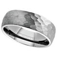 thumbnail image 7 of Tungsten Rings for Men Wedding Bands for Him Womens Wedding Bands for Her 8mm 8mm Silver Hammered Handmade, 7 of 7