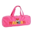 thumbnail image 2 of Storage Handbag,Canvas Embroidered Mahjong Tile Carrying Case with Comfort Reinforced Handles,Multi Functional Zipper Game Tile Storage Pouch for Travel Party Mahjong Enthusiast(Pink), 2 of 7