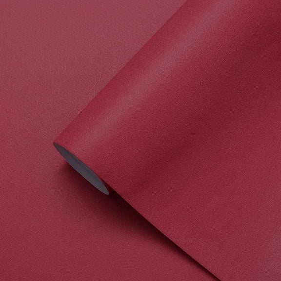 Peel And Stick Vinyl Wallpaper Waterproof Burgundy 17.7 x 118 in Removable Self-Adhesive Roll
