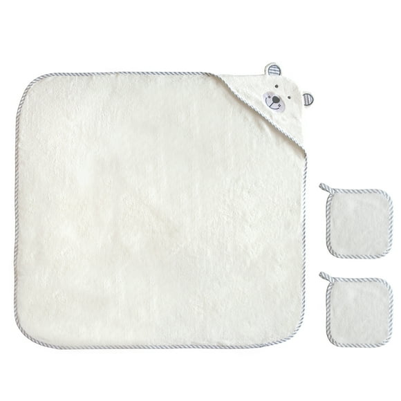 Labymos Serviette de Bain à Capuchon Mignonne Douce Respirante Couverture avec Débarbouillettes pour Bébés Garçons Filles
