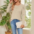 thumbnail image 2 of Yuyuzo 2025 Tunic Tops for Women Rufffle Long Sleeve Round Neck Solid Color Shirts Fall Solid Color Tops, 2 of 6