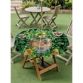 thumbnail image 3 of Outdoor Tablecloth with Umbrella Hole and Zipper, St. Patrick's Day Round Table Cloth 54 Inch Waterproof Tablecloth, Green Clovers Coin Buffalo Plaid Picnic Table Cover for Patio Camping, 3 of 7
