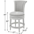 thumbnail image 5 of New Ridge Home Goods Chapman 26" Wood Counter Height Swivel Barstool in White, 5 of 8