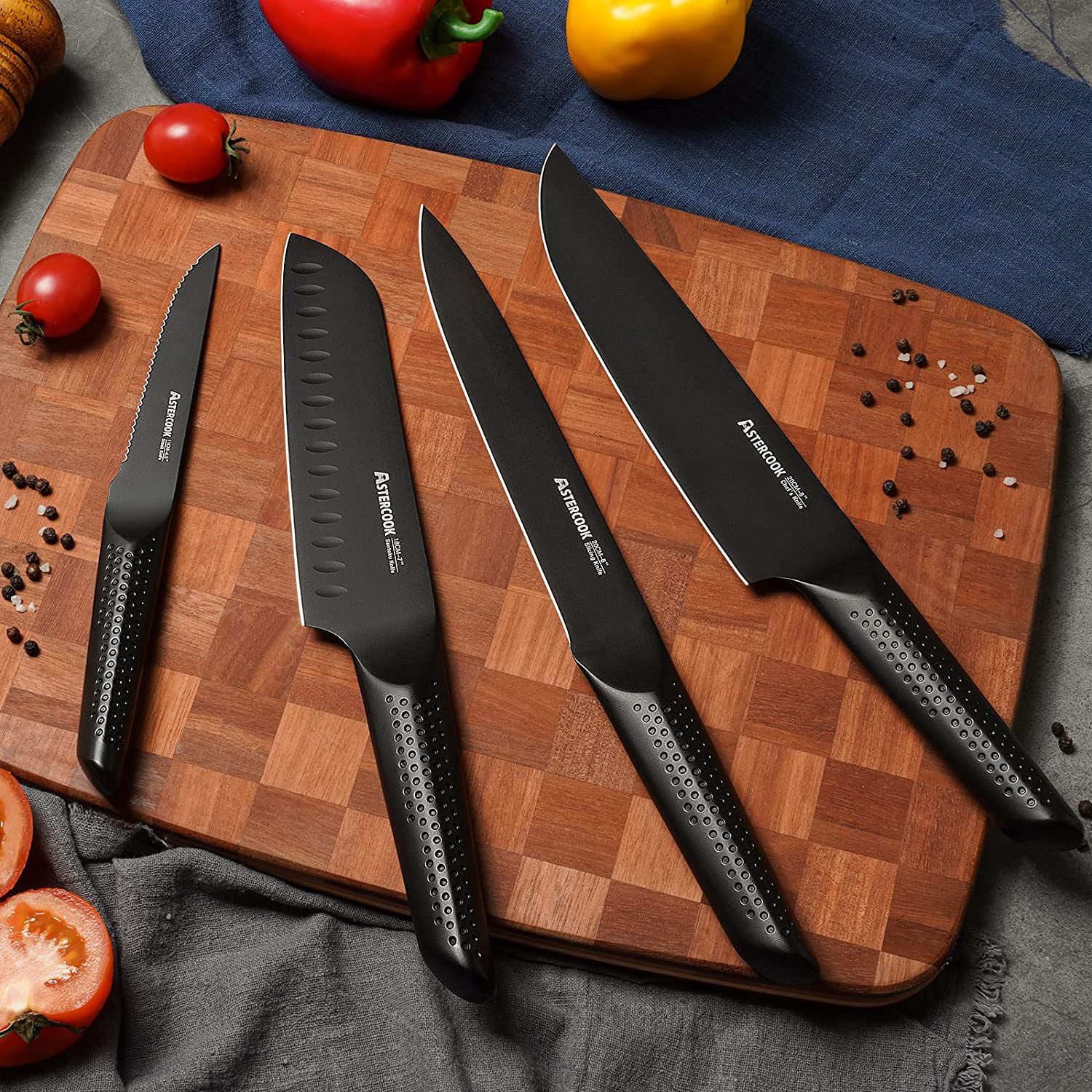 Knife Set, 15 Pieces Chef Knife Set with Block for Kitchen, German Sta –  Foofster LLC