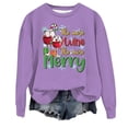 thumbnail image 1 of Wyzesi Plus Chandails en Molleton pour Femmes Hiver Femmes Décontracté Col Rond Noël Imprimé Verre Chandail à Capuchon, 1 of 3
