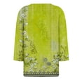 thumbnail image 5 of DondPO Womens Tops Womens 3/4 Sleeve Tops Summer Casual V Neck Tshirt Ladies 2024 Floral Print Daily Tees Tunic Blouses Blouses for Women Oversized Tshirts for Women Yellow S, 5 of 5