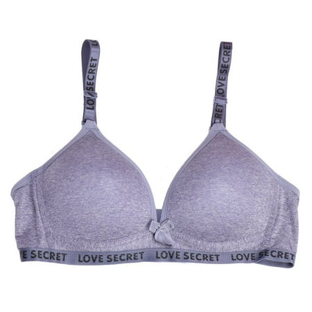 

Promotion Clearance Women Sexy Smooth No Trace Thin Letters No Steel Ring Bra High Gathering Comfort Underwear Gray 75