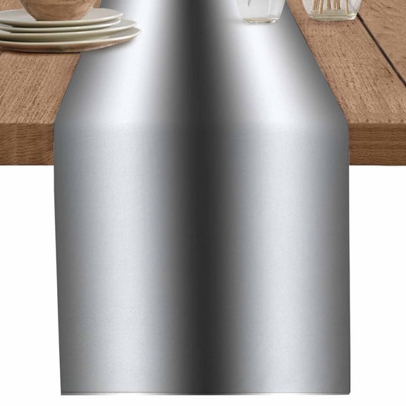 nqOlkjepod Gray White Table Runner 72 Inches Long Farmhouse Dress Scarves, Modern Gradient Geometric Dining Tablerunner for Coffee Table/Kitchen Island/Party Décor, 14" x 72"