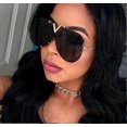 thumbnail image 3 of Sunglasses men women classic Vintage metal frame V-shape women sun glasses all-in-one uv400 protection/yellow film, 3 of 4